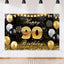 Cartel cumpleaños 90 purpurina dorada y negra decoración