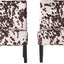 Juego 2 sillas decorativas tela vaca lechera