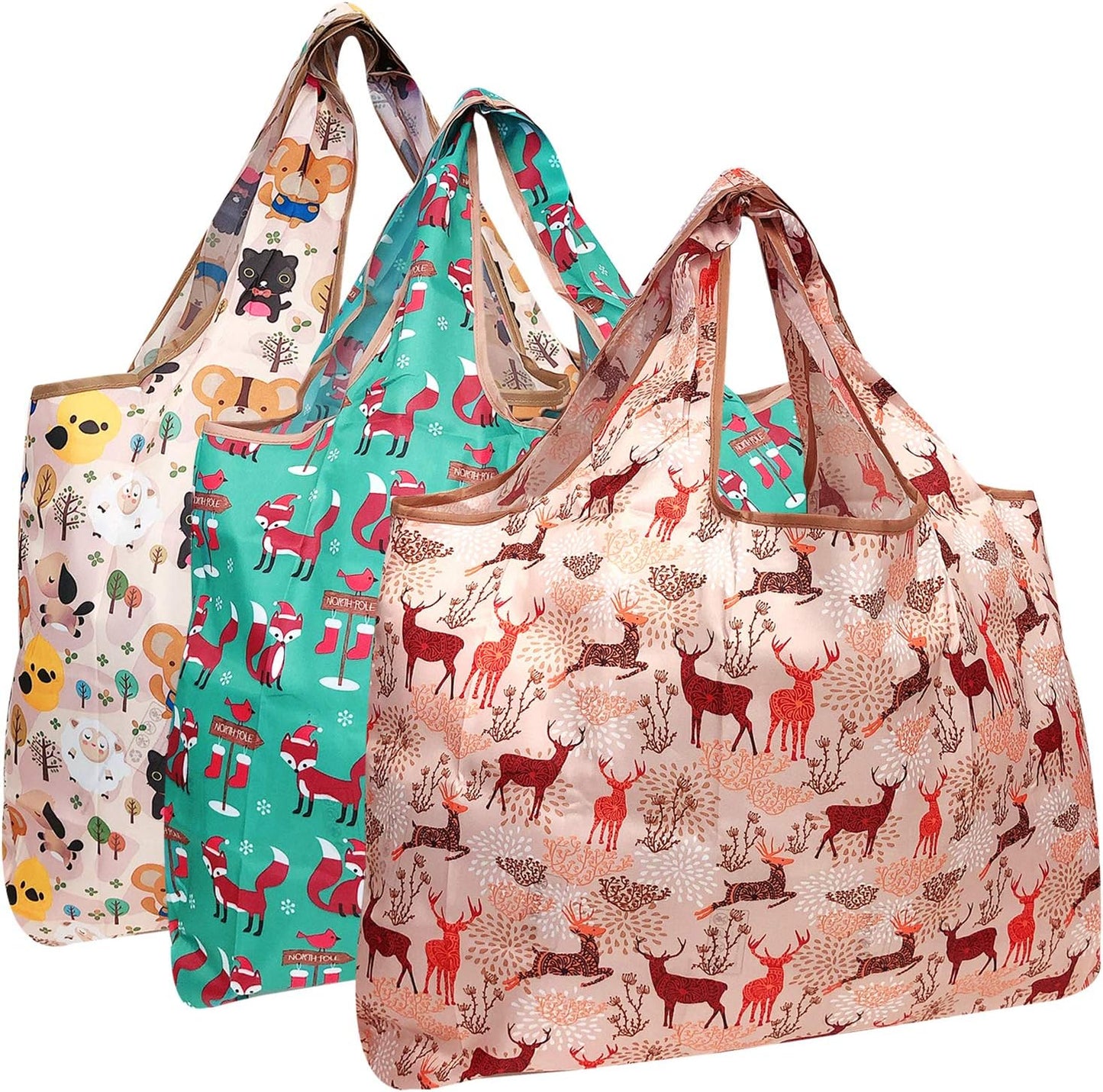 3 Pzas Bolsa plegable reutiliz. nailon grande