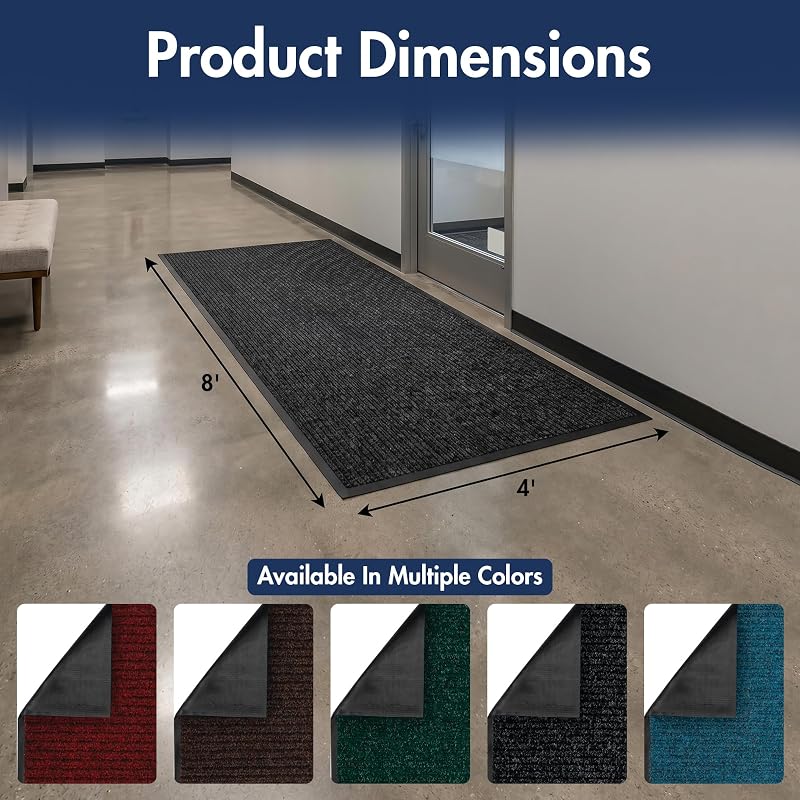 Alfombra entrada 4x8ft cepillo carbón resistente