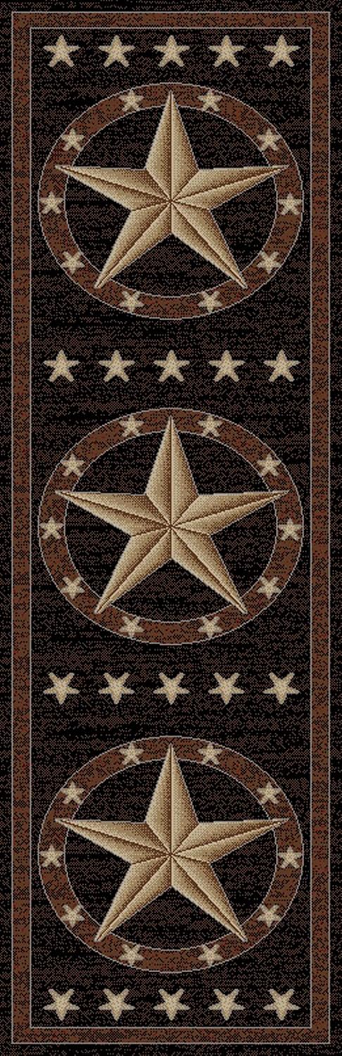 Alfombra área Texas Star 2'3"x7'7" color negro