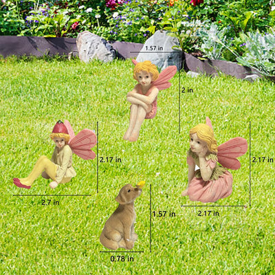 Hadas en miniatura para jardín y niños