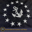 Bandera yate EE.UU. 16x24" ancla estrellas 2 ojales latón