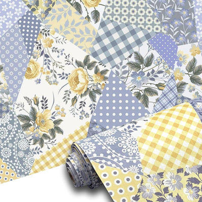Papel tapiz floral autoadhesivo extraíble 17.5x78.6