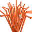 Pajitas plástico flexibles 7.75x0.23pulg naranja
