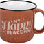 Taza café cerámica retro con fondo rojo 14oz