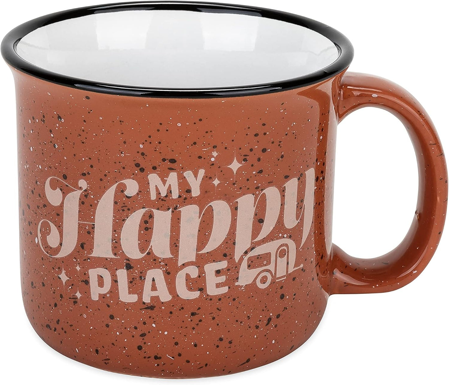 Taza café cerámica retro con fondo rojo 14oz