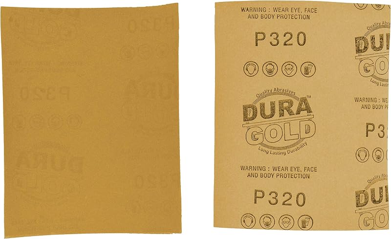 Hojas lija dorado grano 320 4.5x5.5pulg caja 400