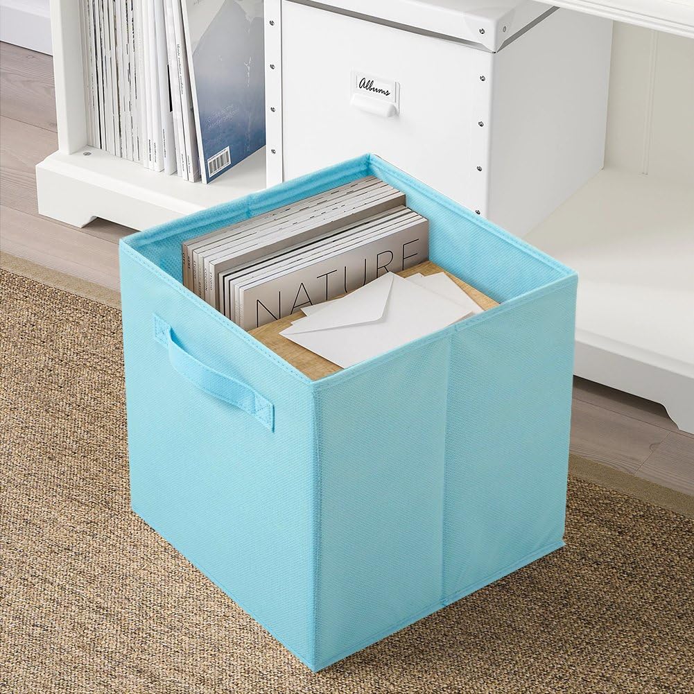 Cubos almacenamiento plegables Farbi azul 10.5x11x10.5"