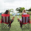 4 Sillas Camping Plegables con Bolsa Malla Rojo