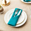 Set 6 servilletas tela 20x20pulg lavables color turquesa