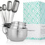 Kit medición acero inox 304 8 tazas y cucharas apilables