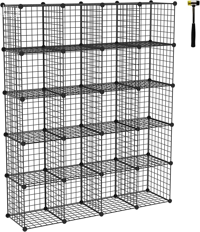 Organiz. 20 cubos metal rejilla 48x12x60pulg