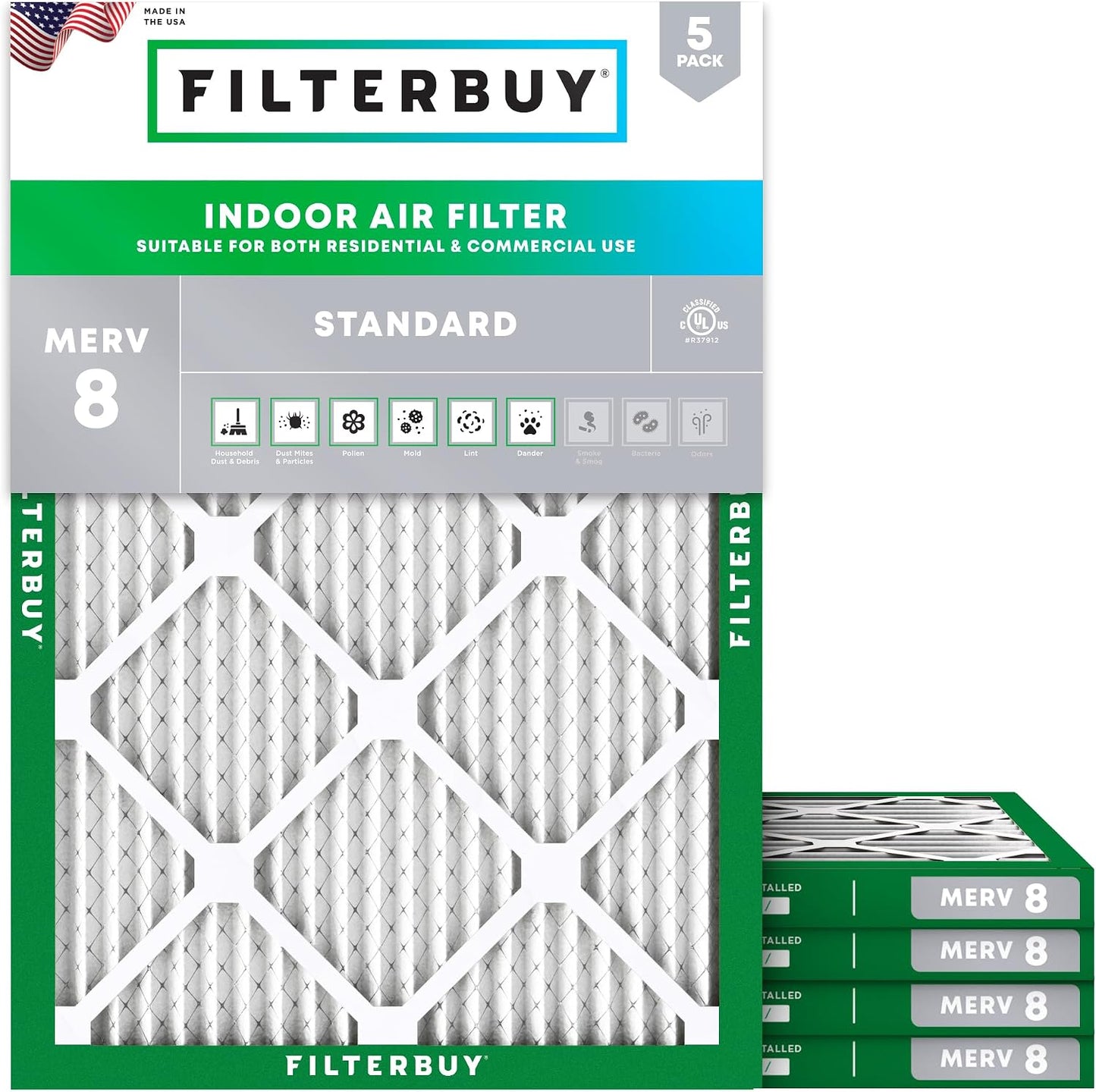 Filtro aire MERV 8 18x25pulg pack 5 para horno CA
