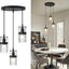 Lámpara colgante negra 3 luces ajustable cocina