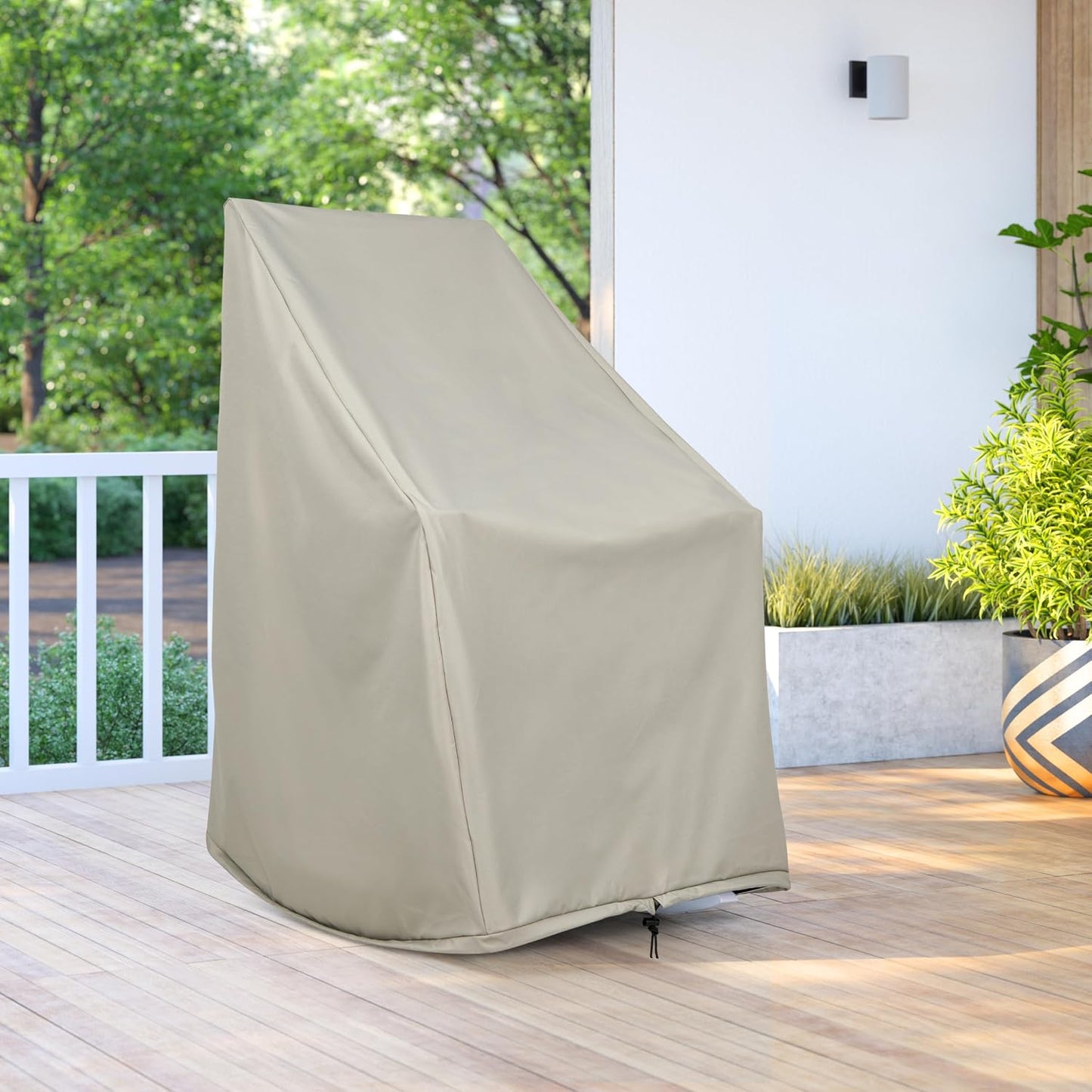 Set 2 fundas silla mecedora al aire libre poliéster gris