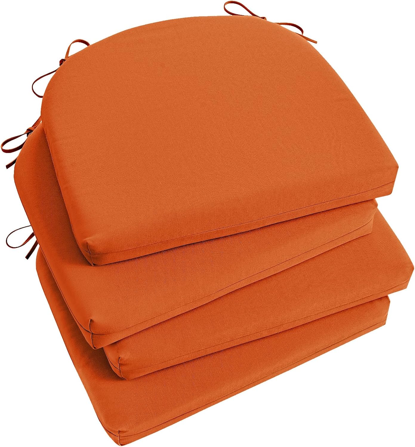 4 Cojines silla patio resistentes agua 17x16pulg naranja