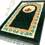 Alfombra oración islámica gruesa suave lujosa verde