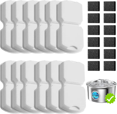 Filtro fuente agua gato 12 filtros carbón y espuma acero inox