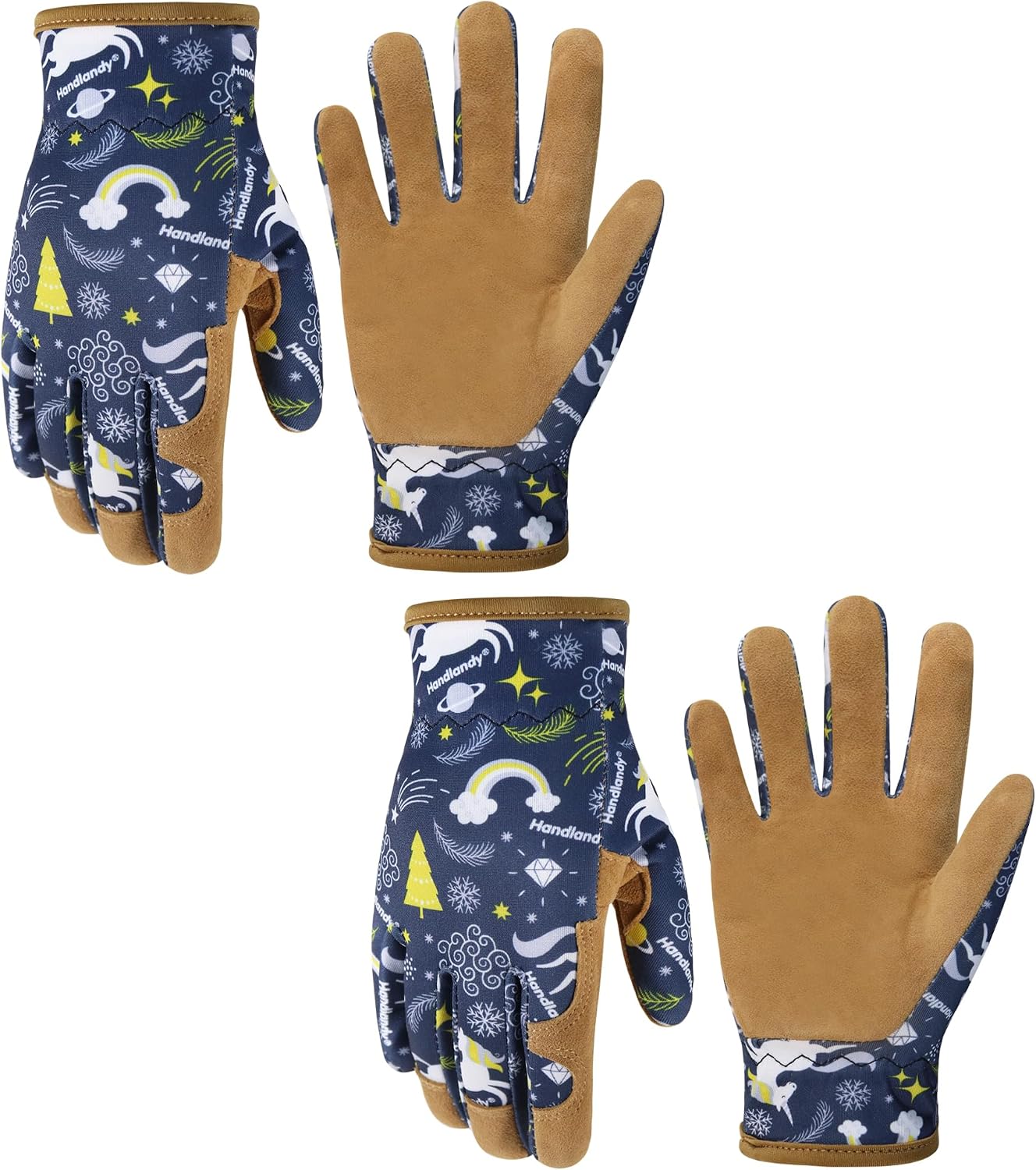 2 Pzas Guantes Jardinería Cuero Niños 3-11 Años