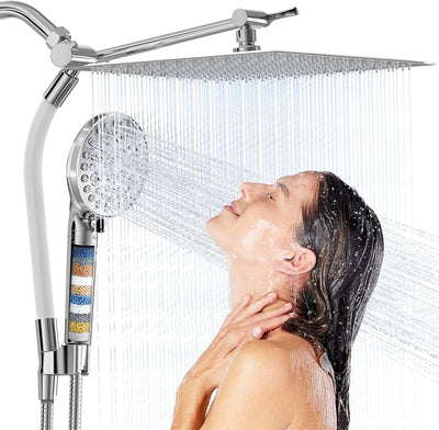 Cabezal ducha lluvia 10 rociadores barra ajustable 71pulg
