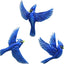 Decoración pared pájaros metal azul para sala dormitorio