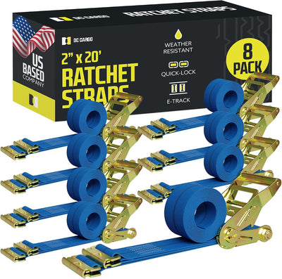 Correas trinquete azules resistentes pack 8 2x20
