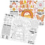 12 Manteles Papel Colorear Cumpleaños Groovy Hippie