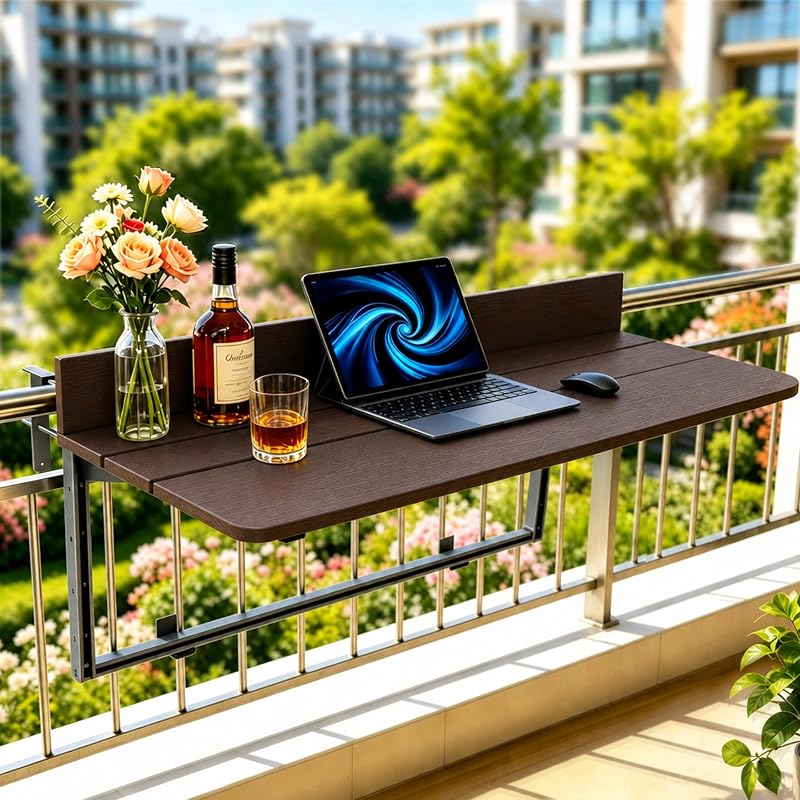 Mesa bar plegable para balcón colgante ajustable 5 niveles