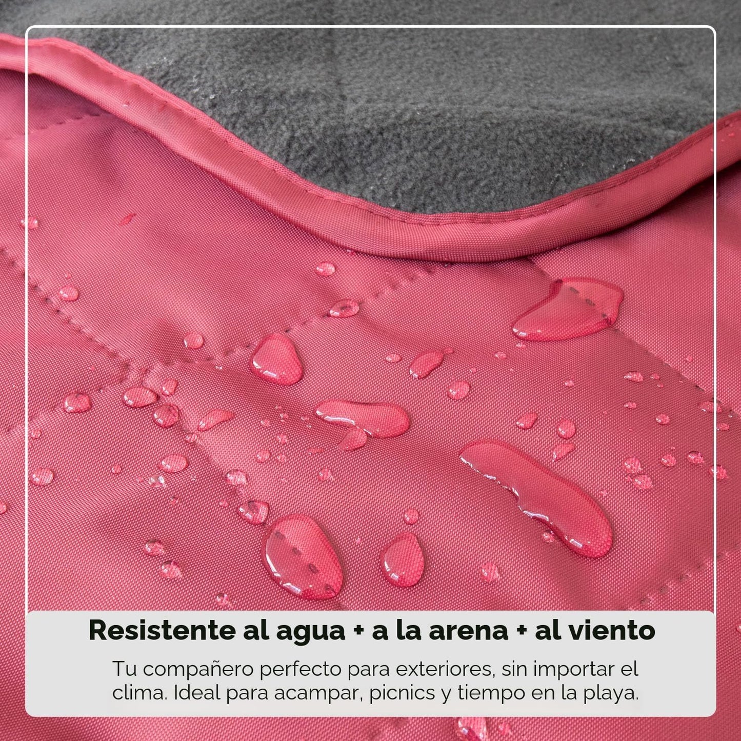 Manta impermeable acolchada 82x55" para playa camping