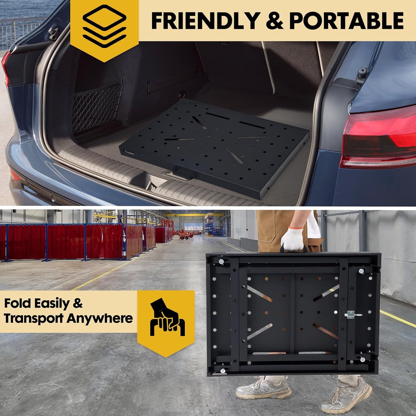 Banco trabajo soldadura plegable 1000lbs acero