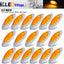 17 Luces LED Ámbar 6.5" Bisel Cromado 12V Camión