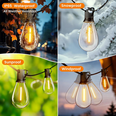 Guirnalda luces exteriores 25pies 13 bombillas IP65 LED blancas