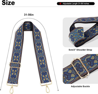 Correa ajustable para bolsos mujer 2pulg ancho 31-56pulg azul