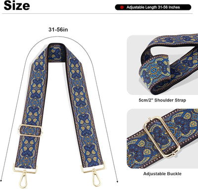 Correa ajustable para bolsos mujer 2pulg ancho 31-56pulg azul