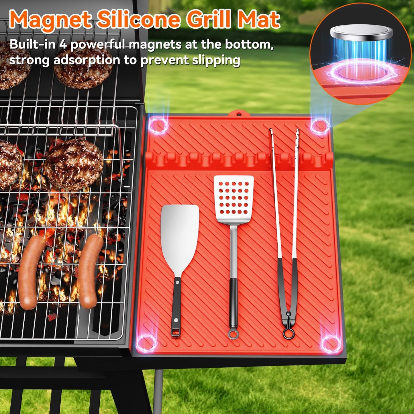 Alfombrilla silicona magnética para parrilla Blackstone