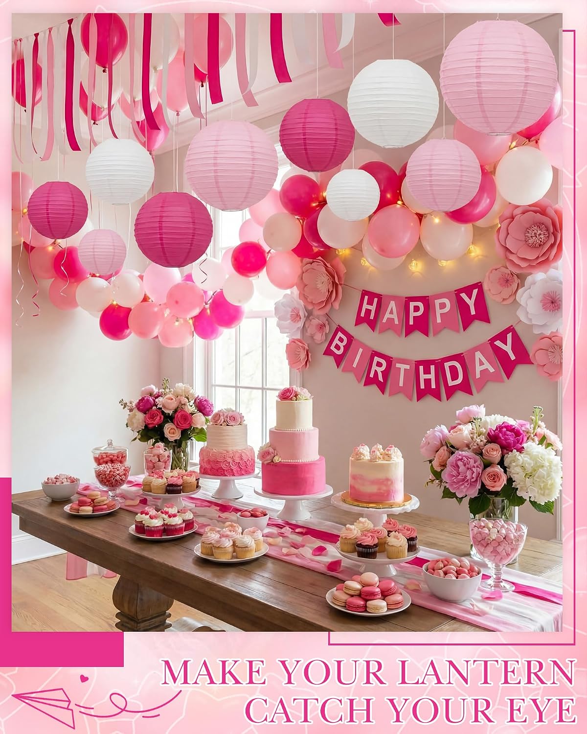 48 Linternas papel decoración fiesta 4-10pulg