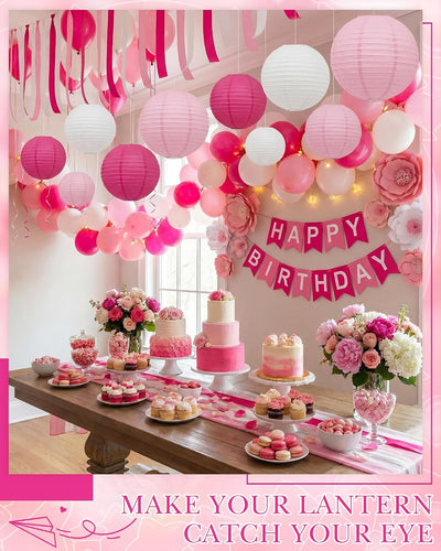 48 Linternas papel decoración fiesta 4-10pulg