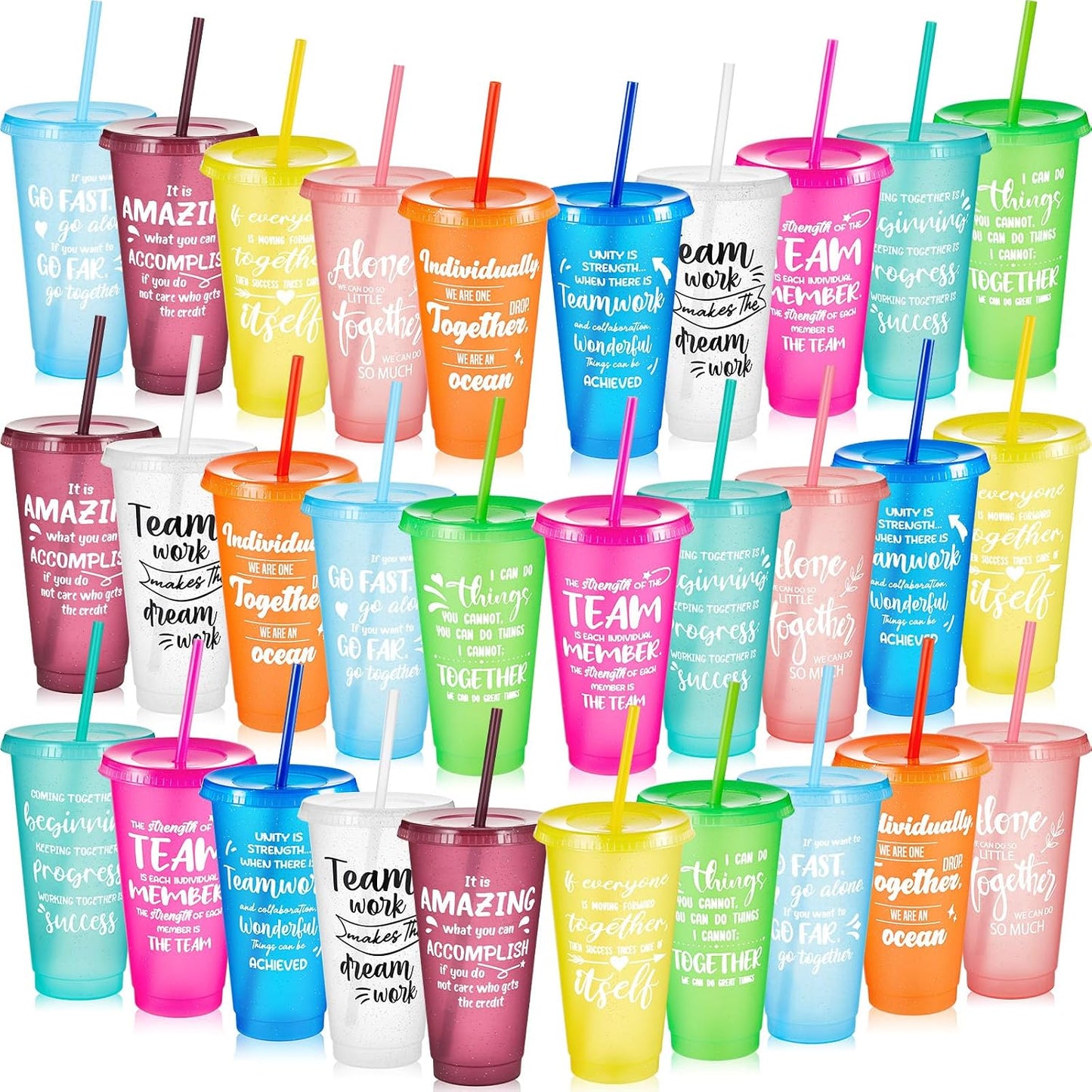 30 Vasos Plástico Reutilizables Regalo Grupo