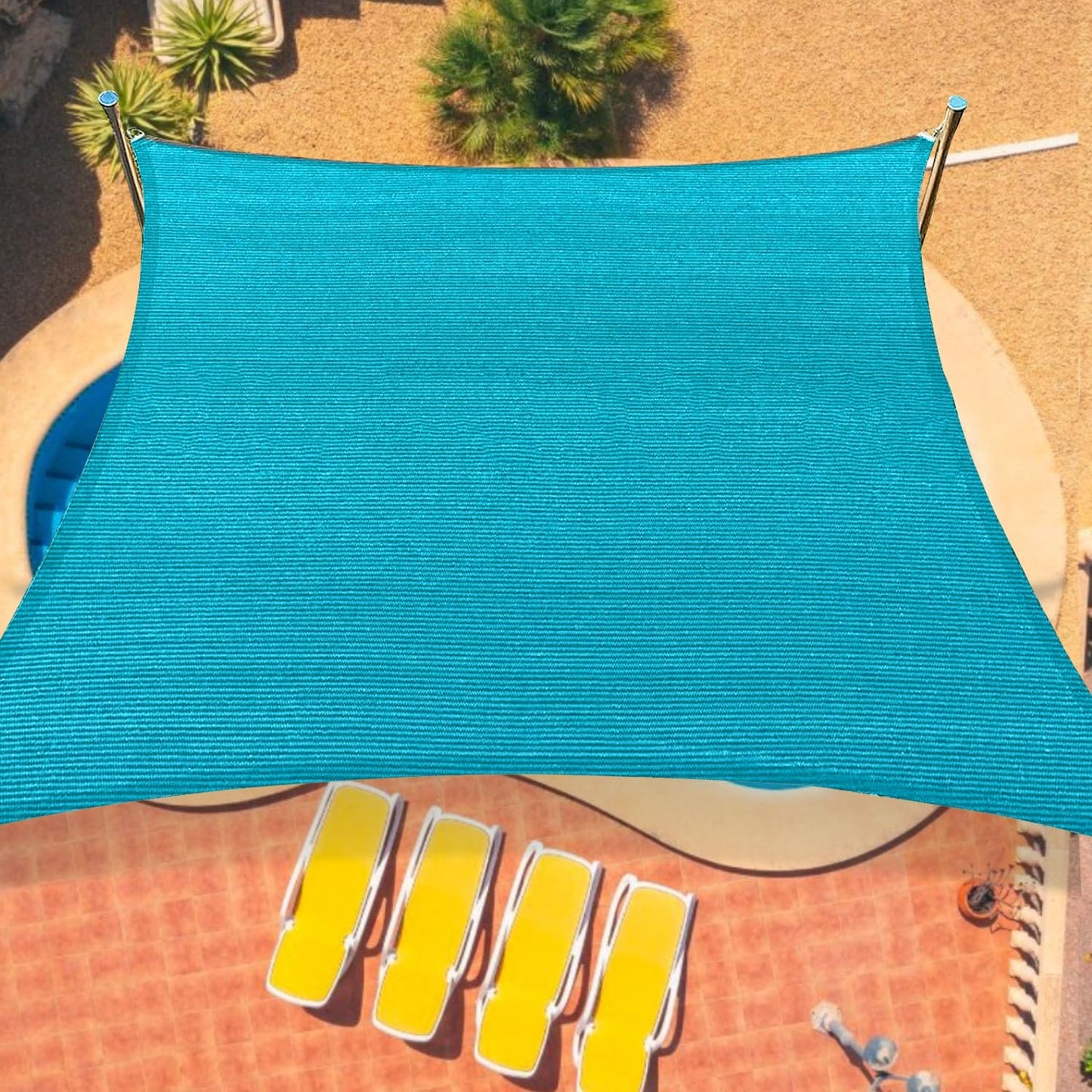 Toldo parasol curvado 8x12ft color turquesa para patio terraza