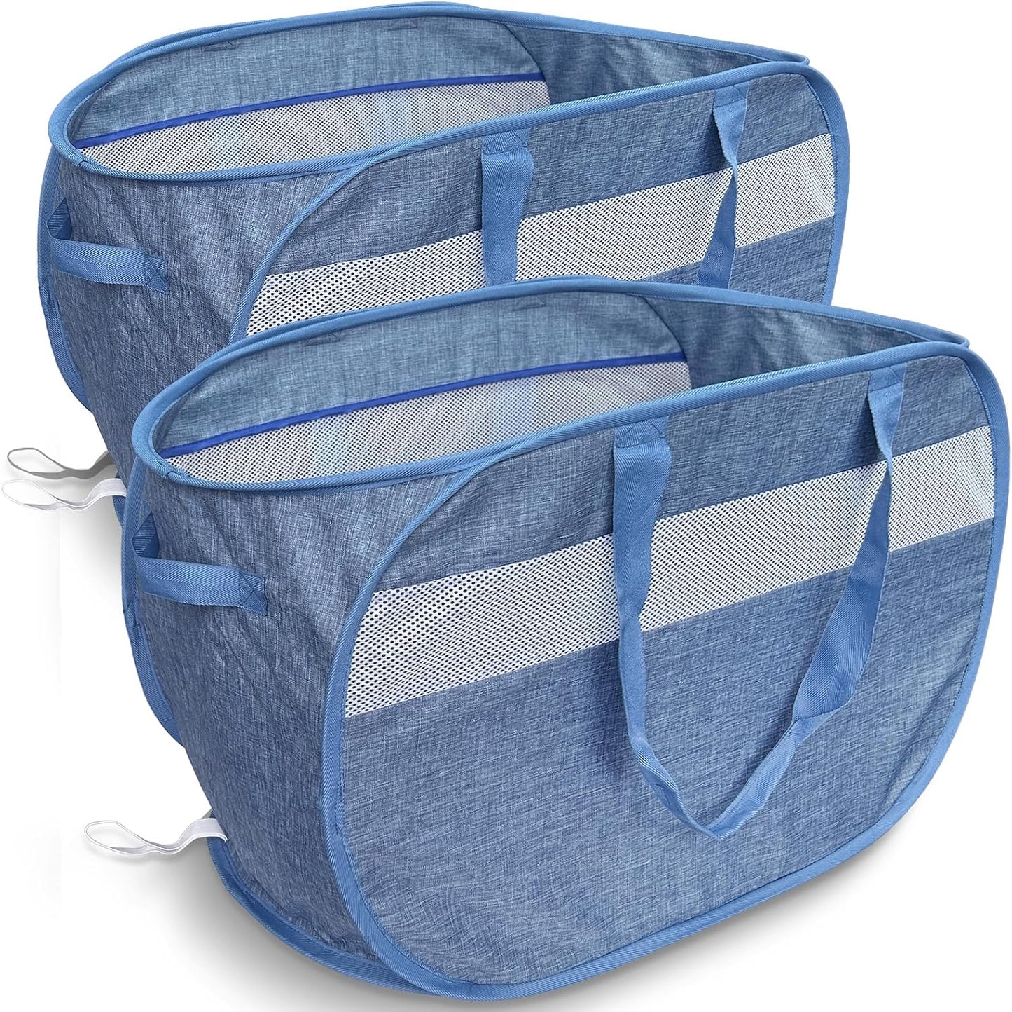 Cestas malla 100L con asas plegables para ropa sucia pack 2