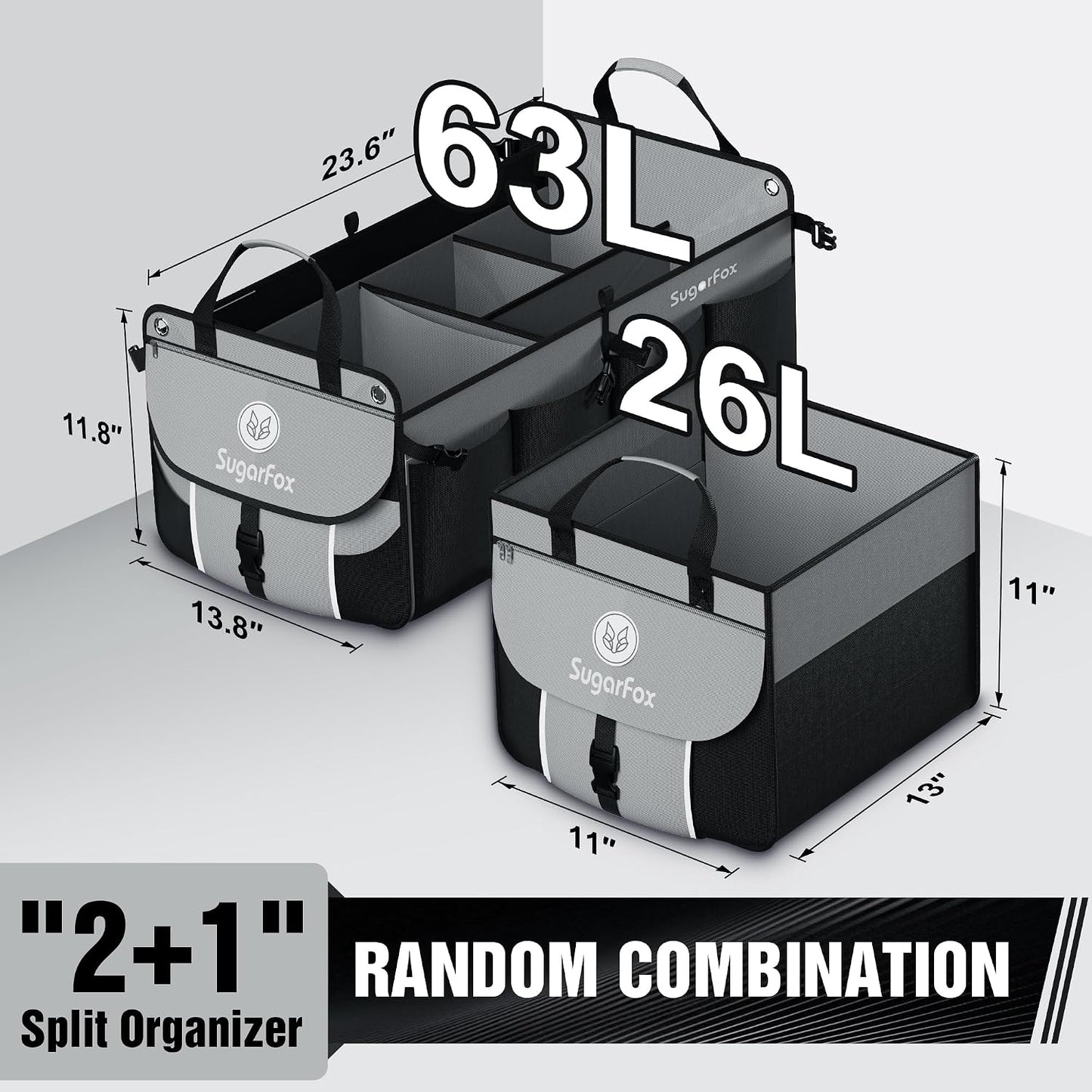 Organiz. maletero SUV 63L almacenamiento modular negro