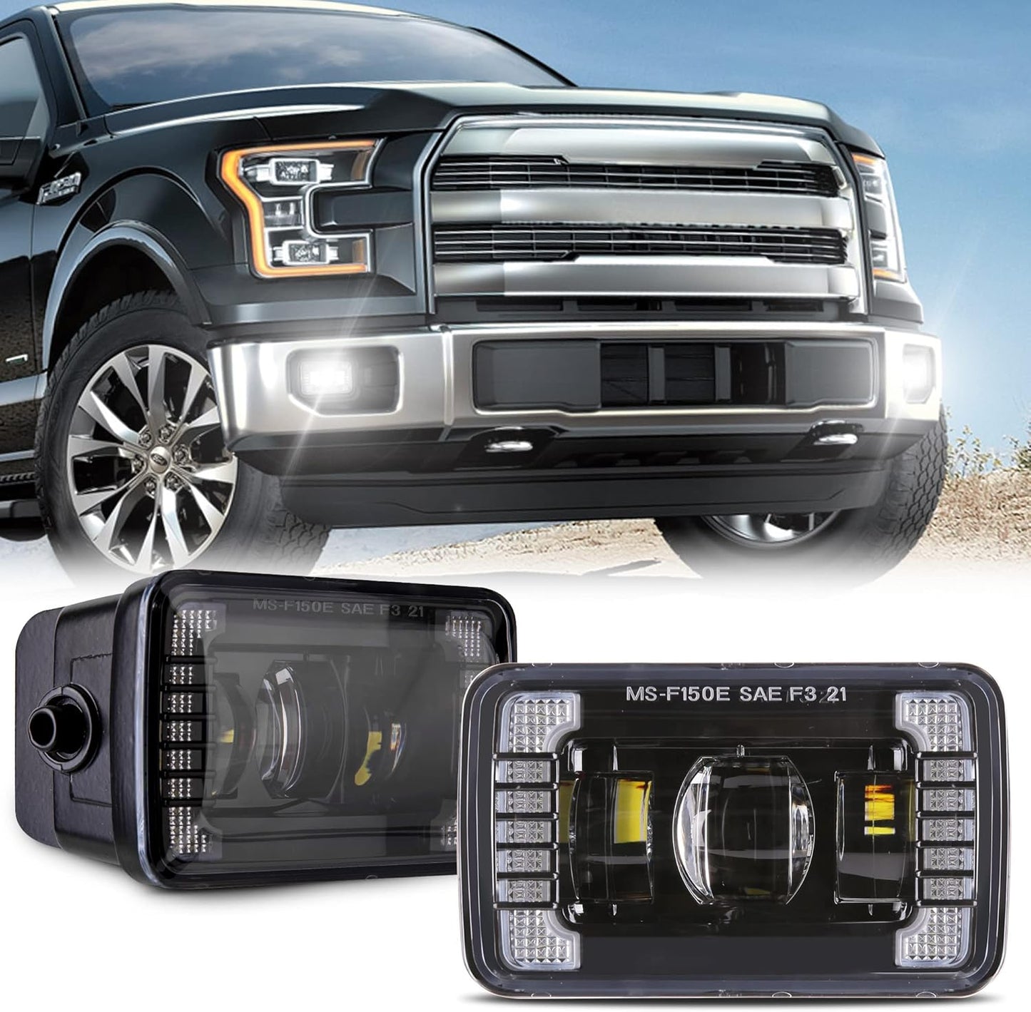Luces antiniebla LED DOT DRL para parachoques Ford FF150
