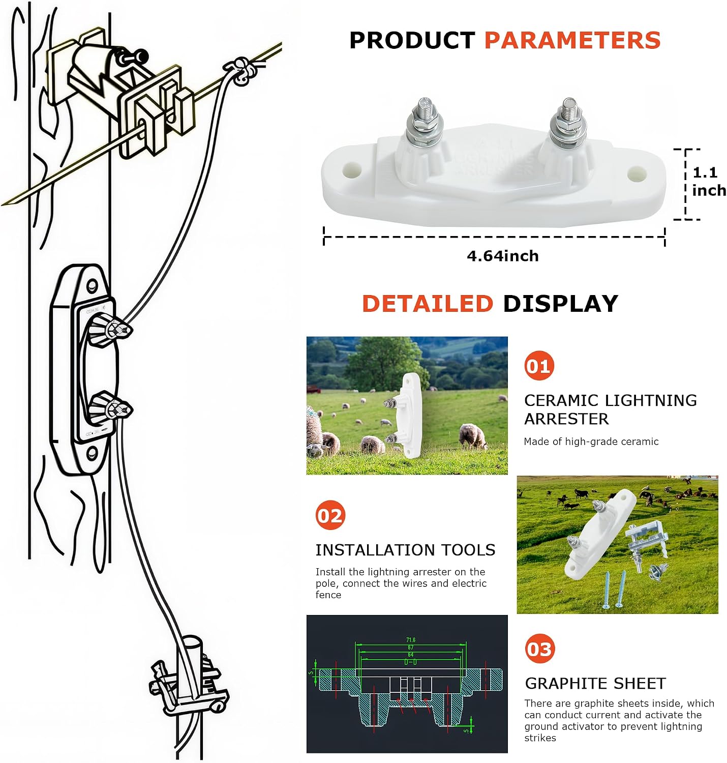 Kit pararrayos valla eléctrica granja ganadería