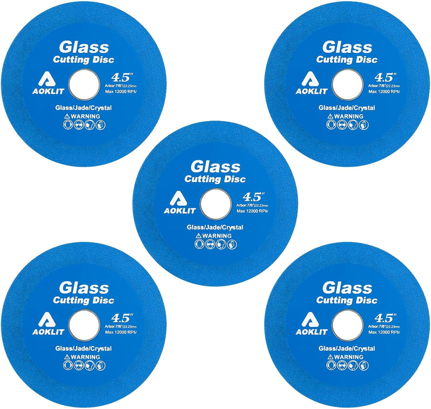 Disco corte vidrio 4.5pulg para amoladora 7/8 pulg set 5