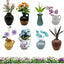 8 Mini Jarrones Cerámica Decoración Nevera Oficina