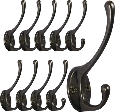 Ganchos metal para pared 10uds color bronce