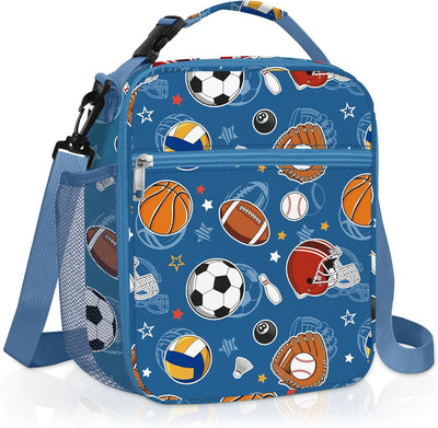 Bolsa de almuerzo deportiva para niños con aislamiento color azul
