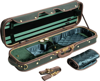Estuche violín 4/4 madera maciza seda interior verde