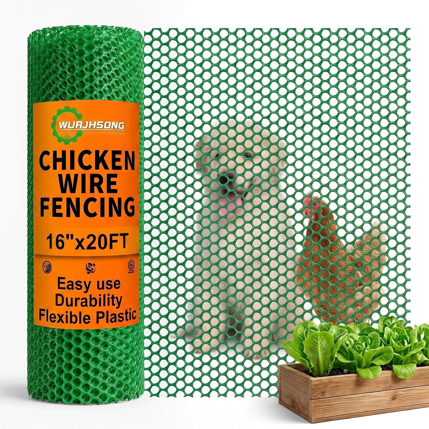 Valla plástica para aves perros conejos 16" x20ft